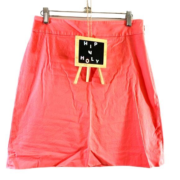 ANN TAYLOR FACTORY A LINE MODEST MIDI SKIRT PEACH CORAL SIZE 2 - Picture 2 of 9